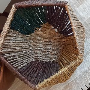 Handwoven Metal Frame Multicolor Basket